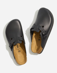 Birkenstock® Boston Grip Leather Clogs BLACK