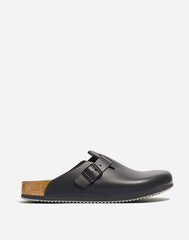 Birkenstock® Boston Grip Leather Clogs BLACK