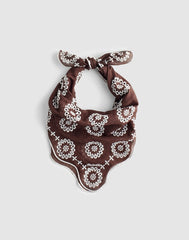 Organic Cotton Eyelet Bandana DARK BROWN