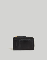 The Zip Card Case Wallet in Waxed Leather TRUE BLACK