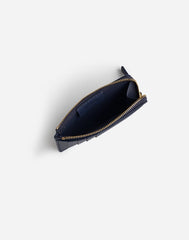 The Zip Card Case Wallet in Waxed Leather NIGHTTIME