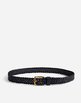 Woven Leather Belt TRUE BLACK