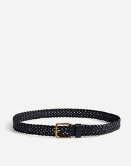 Woven Leather Belt TRUE BLACK