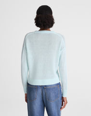 Linen Drop-Shoulder Sweater LIGHT TURQUOISE