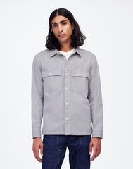 Garment-Dyed Straight-Hem Work Shirt FADED LAVENDER