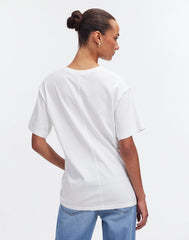 Cotton Relaxed Oversized Tee EYELET WHITE