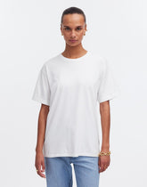 Cotton Relaxed Oversized Tee EYELET WHITE