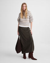Satin Maxi Slip Skirt MIDNIGHT OLIVE