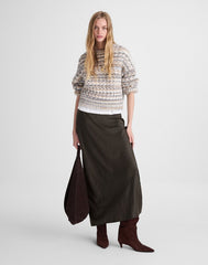 Satin Maxi Slip Skirt MIDNIGHT OLIVE
