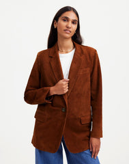The Kline Blazer in Suede SOFT MAHOGANY