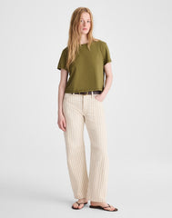 The Easy Crop Crewneck Tee in Soft Slub CHATEAU OLIVE