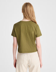 The Easy Crop Crewneck Tee in Soft Slub CHATEAU OLIVE