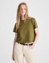The Easy Crop Crewneck Tee in Soft Slub CHATEAU OLIVE