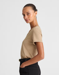 The Easy V-Neck Tee in Soft Slub WET STONE