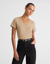 The Easy V-Neck Tee in Soft Slub WET STONE