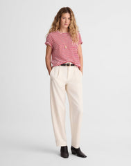 The Easy Crop Crew Tee in Soft Slub FESTIVAL RED