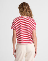 The Easy Crop Crew Tee in Soft Slub FESTIVAL RED