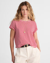 The Easy Crop Crew Tee in Soft Slub FESTIVAL RED