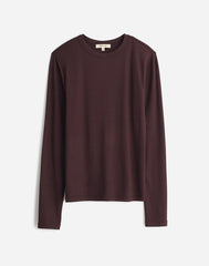 Plus Drapey Rib Long-Sleeve Tee in Stripe DARK CAROB