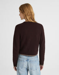 Cashmere Button-Front Cardigan Sweater MOLASSES COMBO