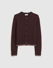 Cashmere Button-Front Cardigan Sweater MOLASSES COMBO