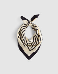 Small Silk Bandana GEOMETRIC SQ SCARF VANILLA