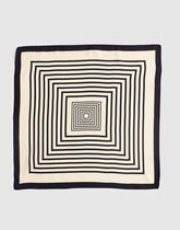 Small Silk Bandana GEOMETRIC SQ SCARF VANILLA