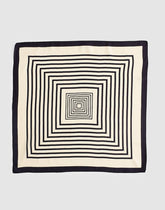 Small Silk Bandana GEOMETRIC SQ SCARF VANILLA