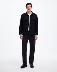 Brushed Easy Shirt-Jacket in Italian Fabric TRUE BLACK