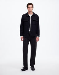 Brushed Easy Shirt-Jacket in Italian Fabric TRUE BLACK