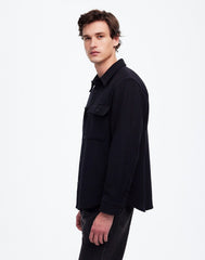 Brushed Easy Shirt-Jacket in Italian Fabric TRUE BLACK