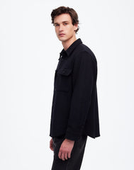 Brushed Easy Shirt-Jacket in Italian Fabric TRUE BLACK
