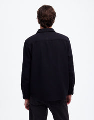 Brushed Easy Shirt-Jacket in Italian Fabric TRUE BLACK