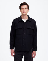 Brushed Easy Shirt-Jacket in Italian Fabric TRUE BLACK