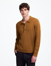 Milano-Knit Sweater Polo Shirt in Merino Wool RICH CAMEL