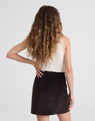 Corduroy Mini Skirt BLACK WALNUT
