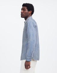 Indigo-Dyed Shirt in Engineer Stripe KERRVILLE WASH