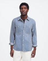 Indigo-Dyed Shirt in Engineer Stripe KERRVILLE WASH
