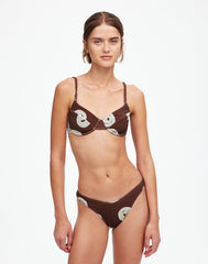 Zulu & Zephyr Cocoa Swirl Textured Balconette Bikini Top COCOA SWIRL