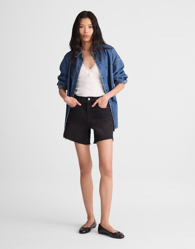 The Perfect Vintage Mid-Length Jean Short CATALANI WASH