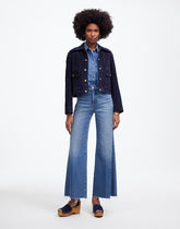Petite Flared Wide-Leg Crop Jeans in Oneida Wash ONEIDA WASH