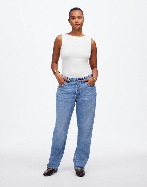 The Curvy Dean Easy Straight Jean in Northridge Wash: Airy Denim Edition NORTHRIDGE WASH