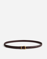 The Essential Skinny Leather Belt DARK CAROB