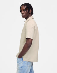 Button-Up Short-Sleeve Shirt in Cotton-Linen Blend BENGAL PLAID