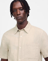 Button-Up Short-Sleeve Shirt in Cotton-Linen Blend BENGAL PLAID