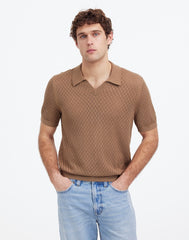 Diamond Pointelle Stitch Sweater Polo CARGO