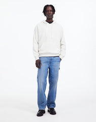 French Rib Knit Hoodie Sweatshirt HEATHER VINTAGE IVORY