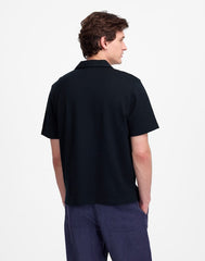 Johnny-Collar Polo in Heavyweight Mesh DARK NAVY