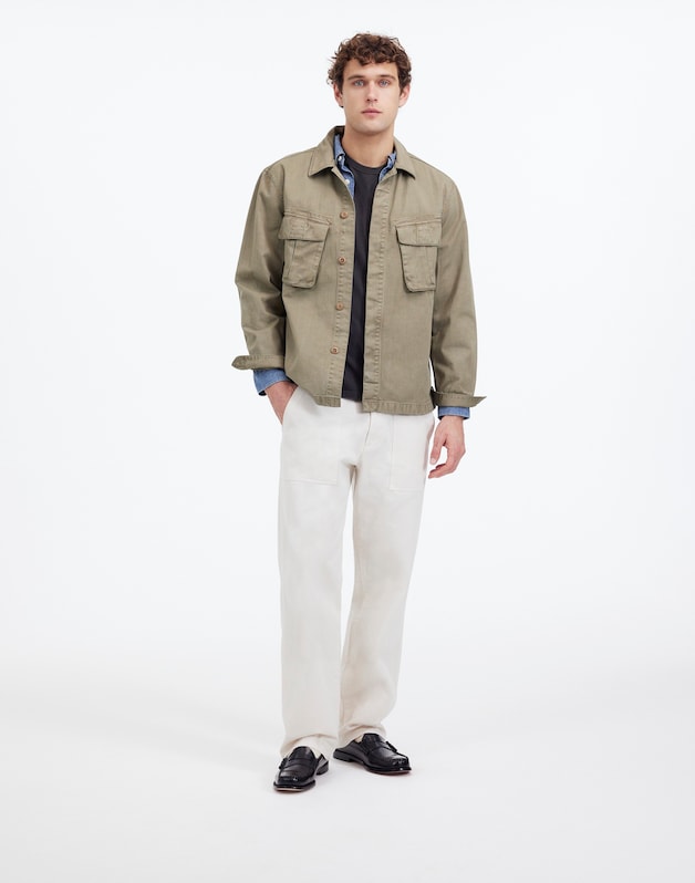 Utility Jacket in Garment-Dyed Cotton Twill FADED FATIGUE