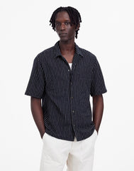 Textured Camp Collar Shirt DEEP INDIGO